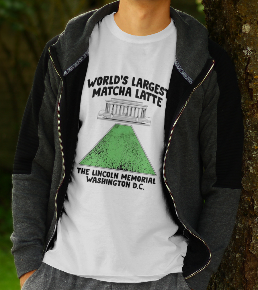 World's Largest Matcha Latte The Lincoln Memorial Washington D.C. T-Shirt