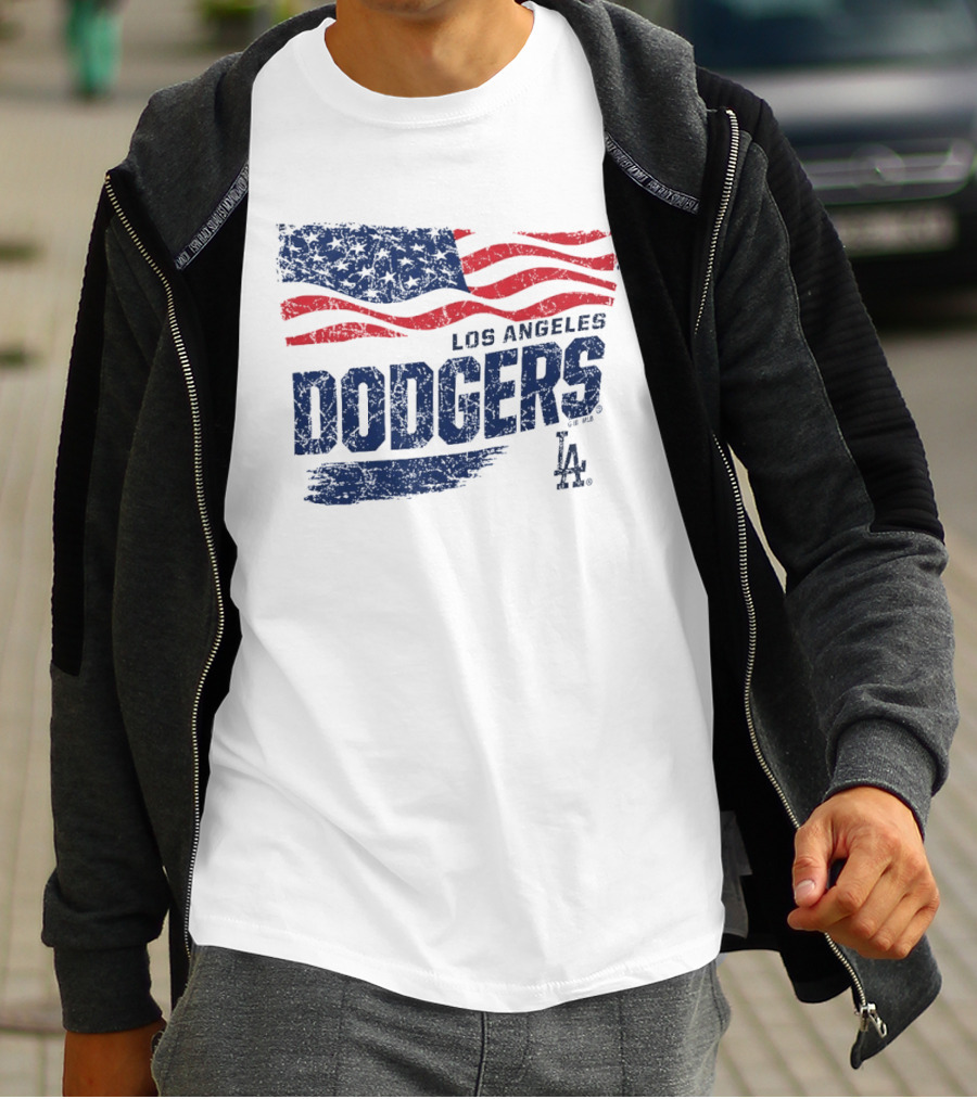 Los Angeles Dodgers American Flag T-Shirt