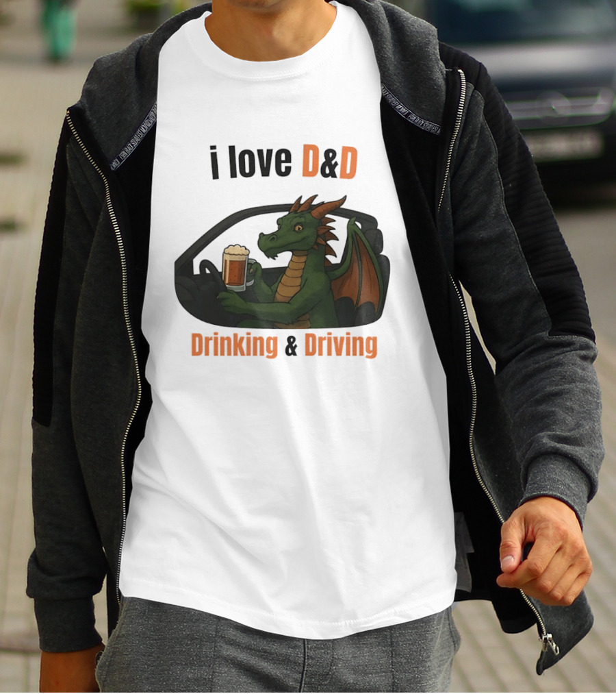 I Love D&D Dragon Beer Drinking And Driving T-Shirt