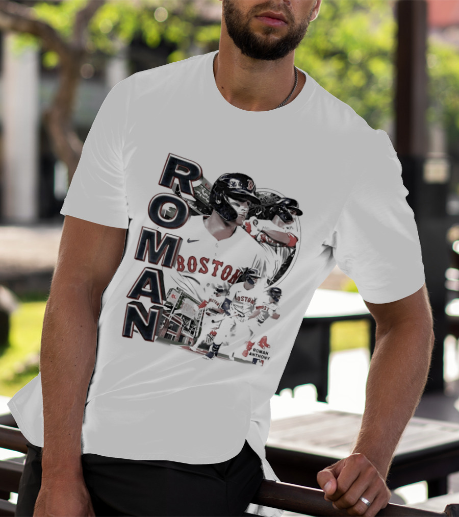 Roman Anthony Boston Red Sox 90s Bootleg Collage T-Shirt