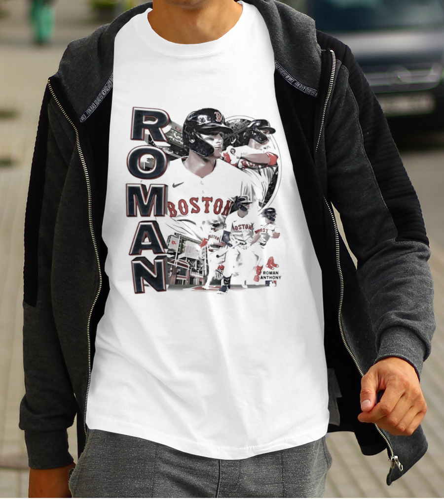 Roman Anthony Boston Red Sox 90s Bootleg Collage T-Shirt
