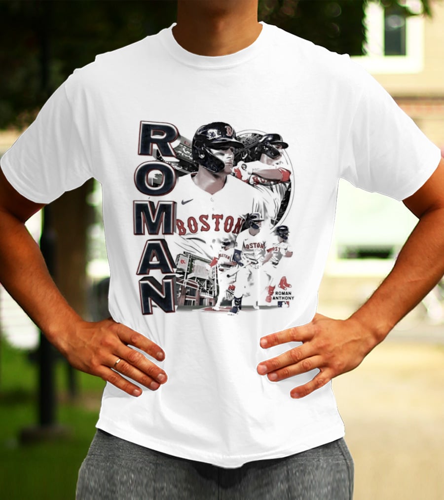 Roman Anthony Boston Red Sox 90s Bootleg Collage T-Shirt