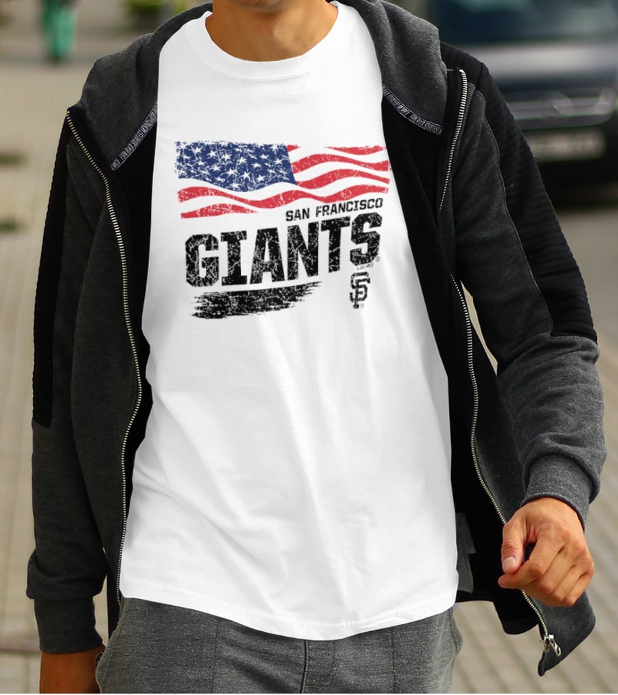 San Francisco Giants American Flag 4th Of July Celebration T-Shirt