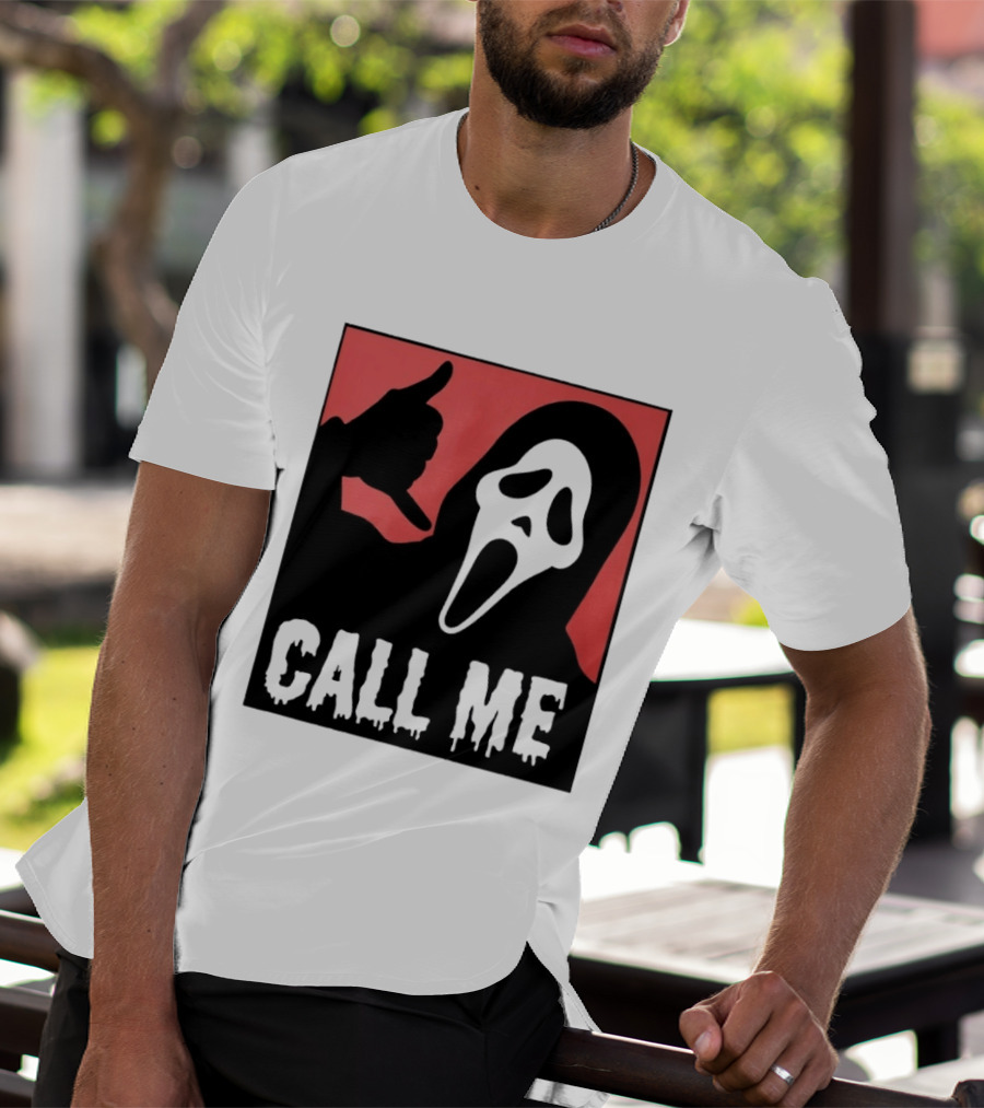 Ghostface Call Me Horror Halloween Scream T-Shirt