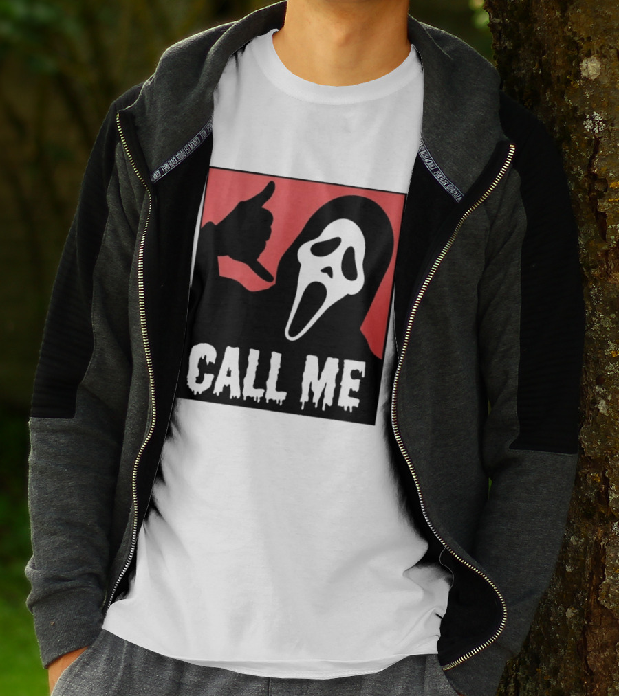 Ghostface Call Me Horror Halloween Scream T-Shirt