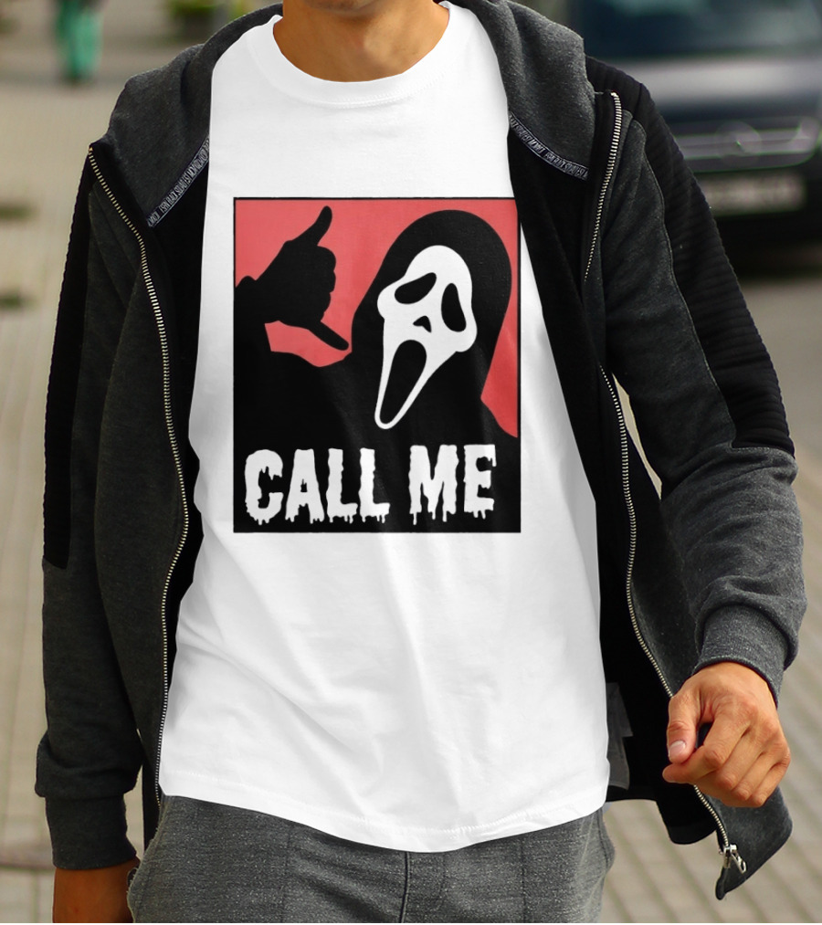 Ghostface Call Me Horror Halloween Scream T-Shirt
