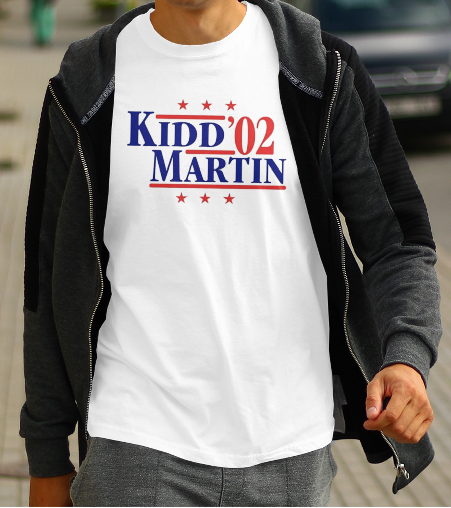 Kidd Martin '02 New Jersey Basketball Campaign Retro Stars T-Shirt