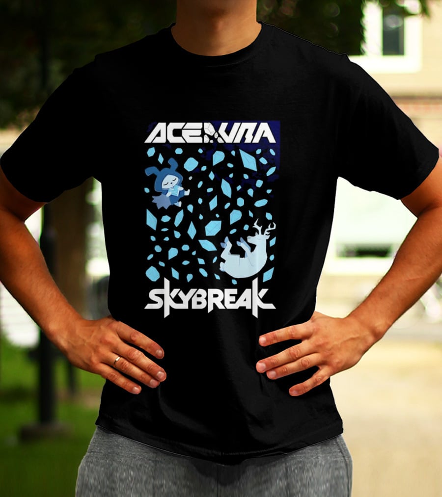 Ace Aura Skybreak EDM Music Artistic Falling Character And Deer With Blue Leaves T-Shirt