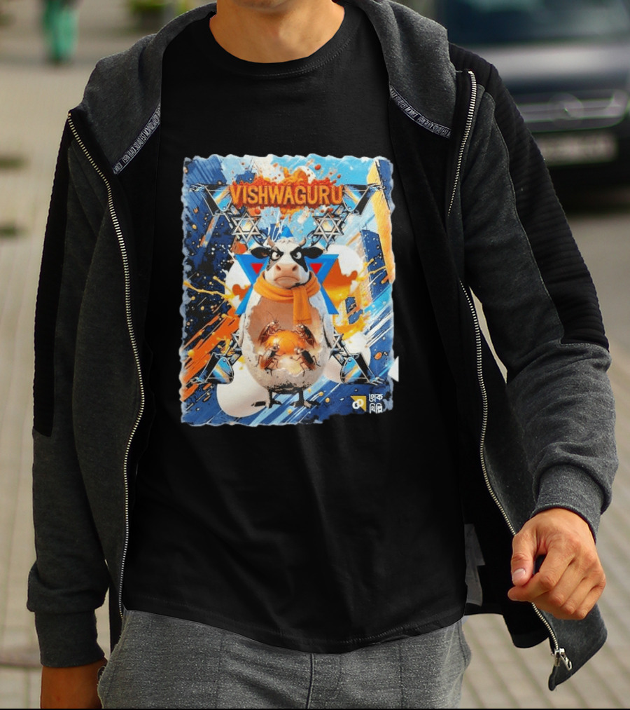 Vishwaguru Cow 2026 Stars Abstract T-Shirt