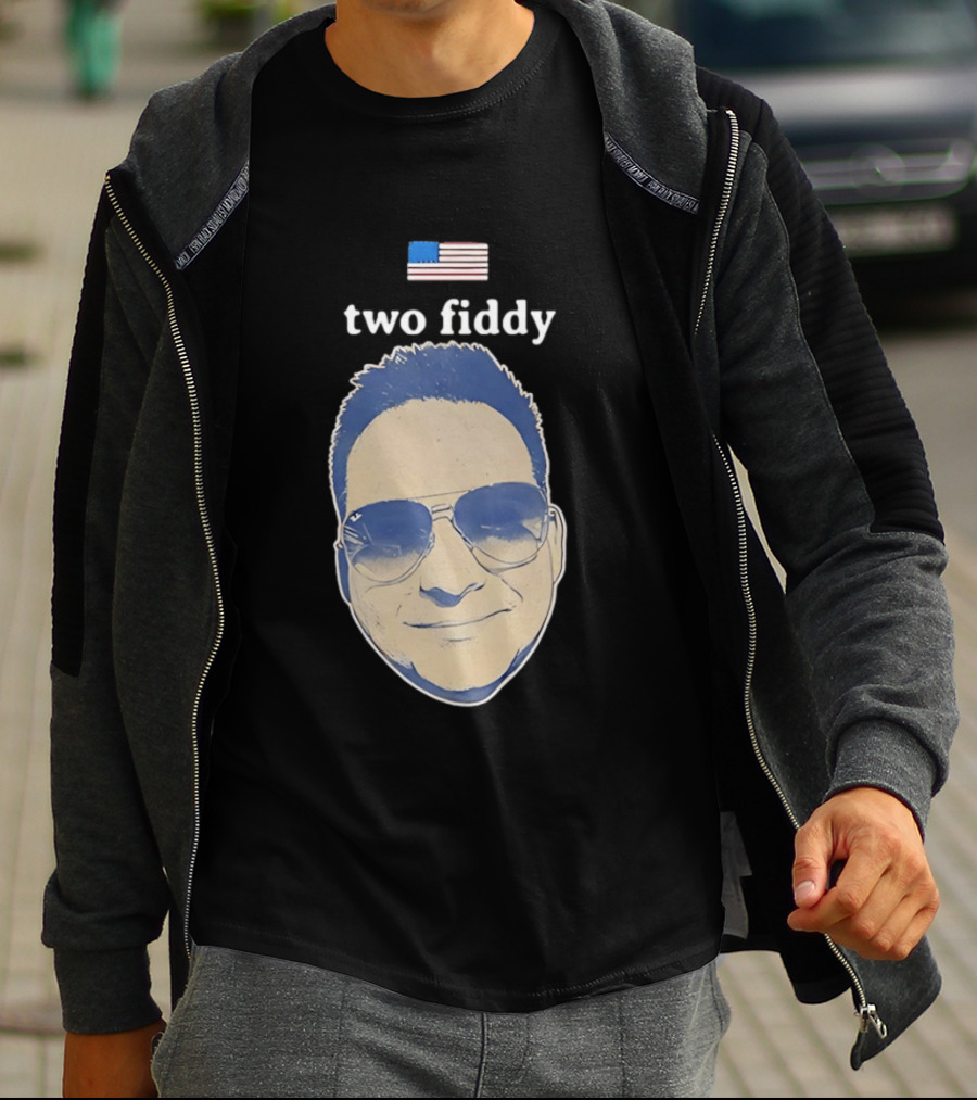 Two Fiddy Jeremy Robinson Face With Sunglasses American Flag T-Shirt