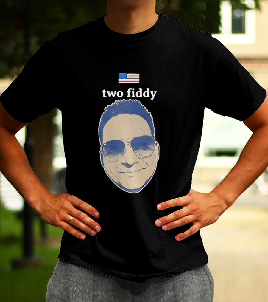 Two Fiddy Jeremy Robinson Face With Sunglasses American Flag T-Shirt