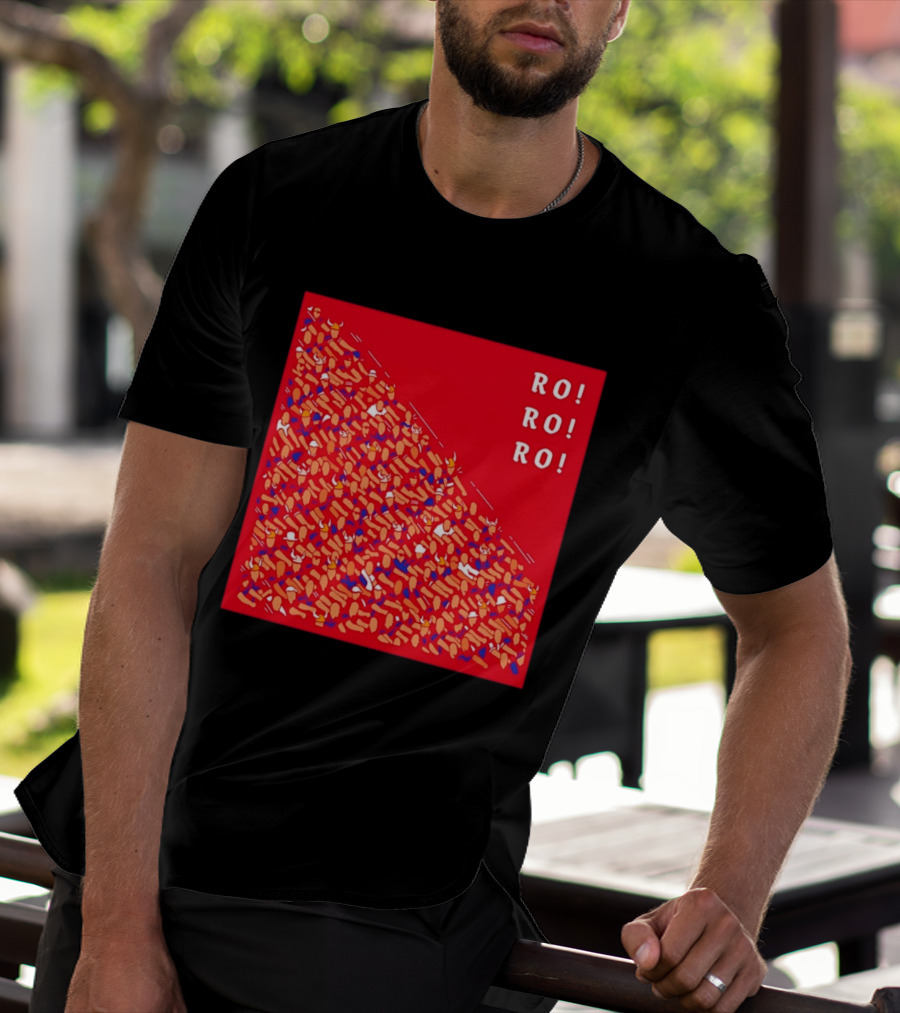Ro Ro Ro Viking Helmet Crowd Art Red T-Shirt
