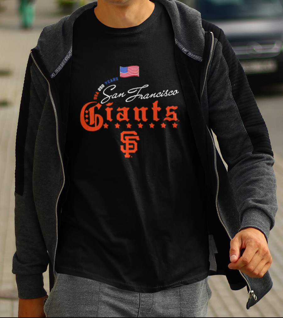San Francisco Giants MLB USA American Flag 4th Of July Celebration T-Shirt