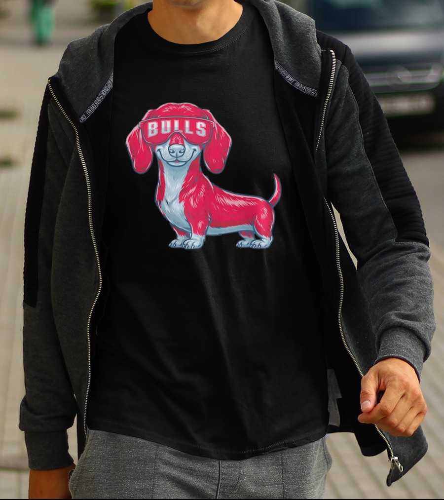 Bulls Dachshund With Sunglasses Cartoon T-Shirt