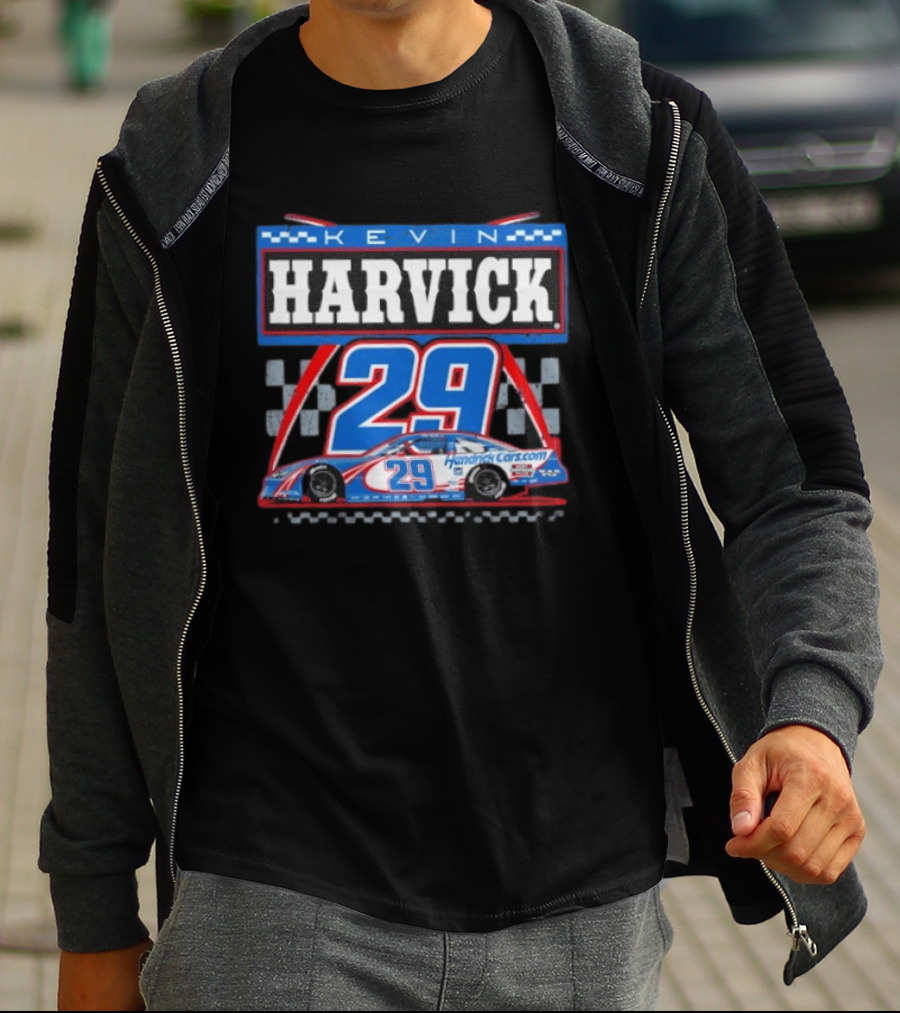 Kevin Harvick 29 Hendrick Cars NASCAR Racing Checkered Flag T-Shirt