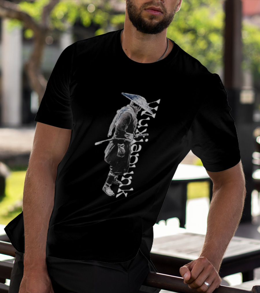 Straw Hat Wuxia Ronin Swordsman Wuxiapunk T-Shirt