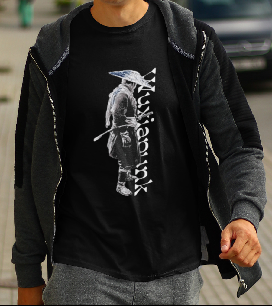 Straw Hat Wuxia Ronin Swordsman Wuxiapunk T-Shirt