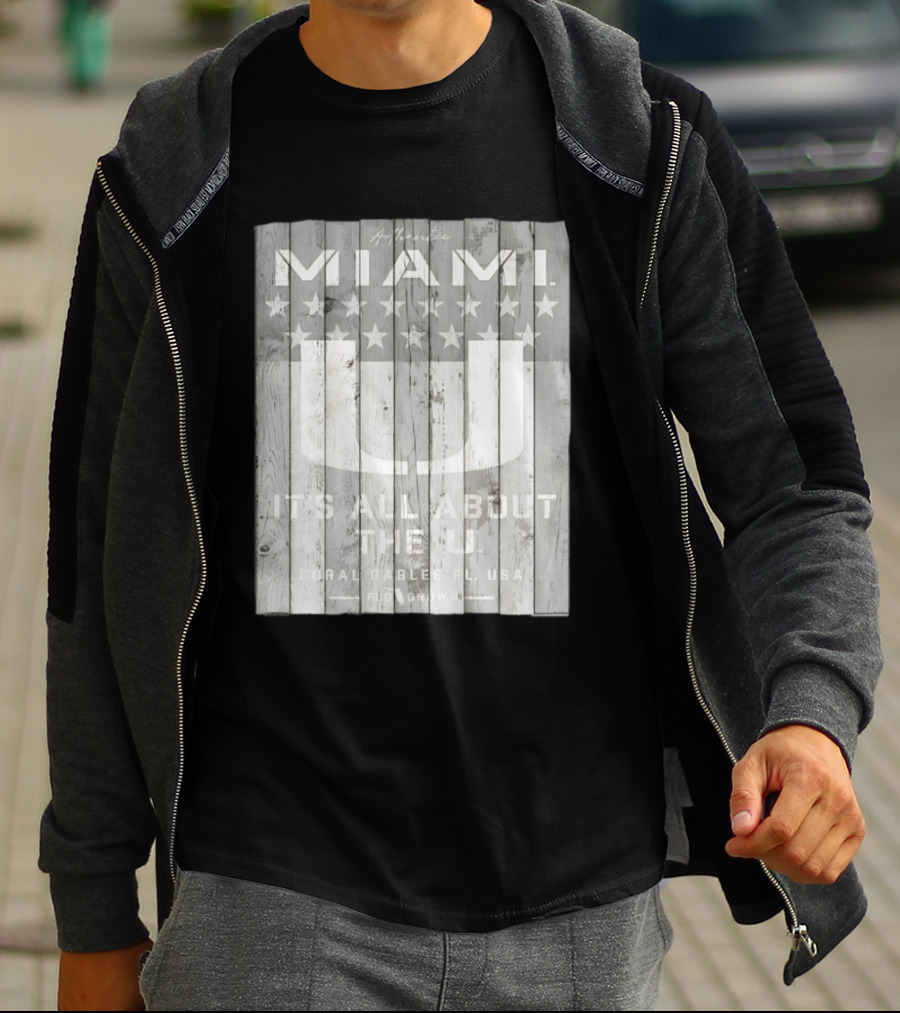 Authentic Miami It's All About The U Coral Gables FL USA Handcrafted T-Shirt