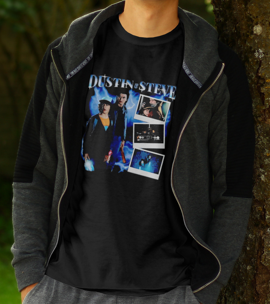 Dustin Steve Polaroid Photos Lightning T-Shirt