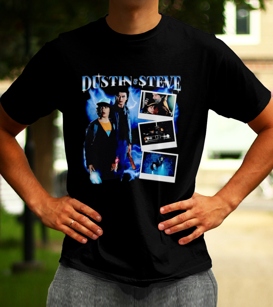Dustin Steve Polaroid Photos Lightning T-Shirt