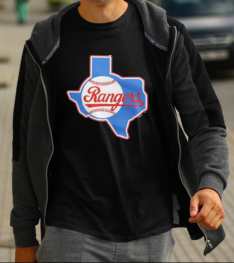 Texas Rangers Baseball Cursive Script Texas State T-Shirt
