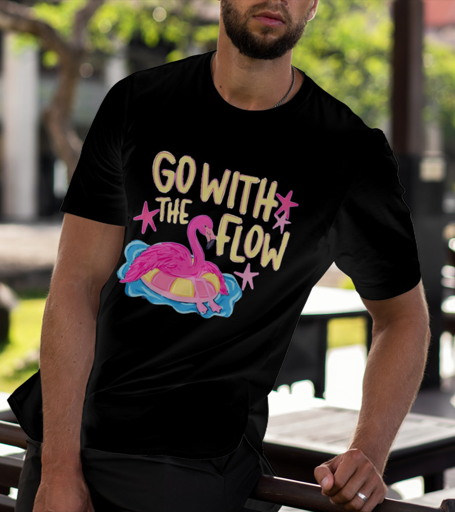 Go With The Flow Flamingo Summer Tropical Vibes T-Shirt