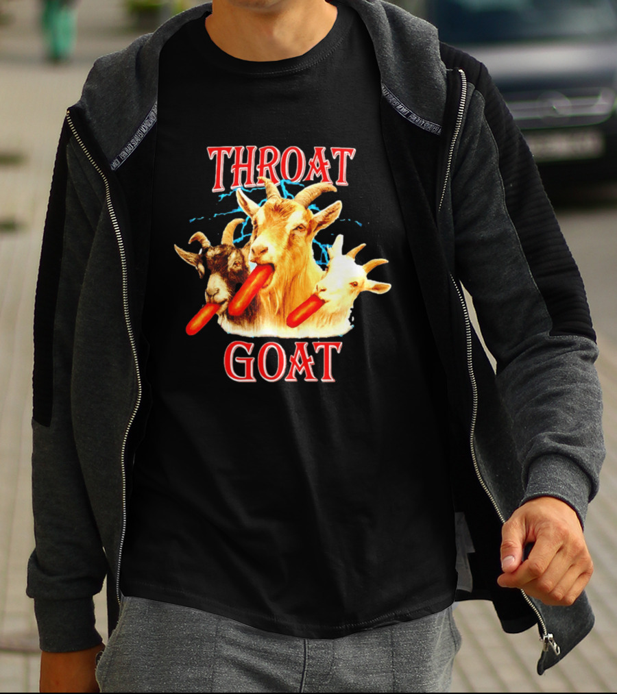 Throat Goat Hot Dog Eating Goats Meme Humor T-Shirt