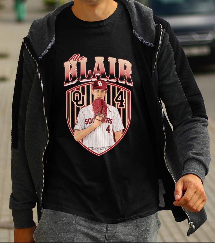 Oklahome Sooners Alec Blair Number 4 Baseball Player T-Shirt