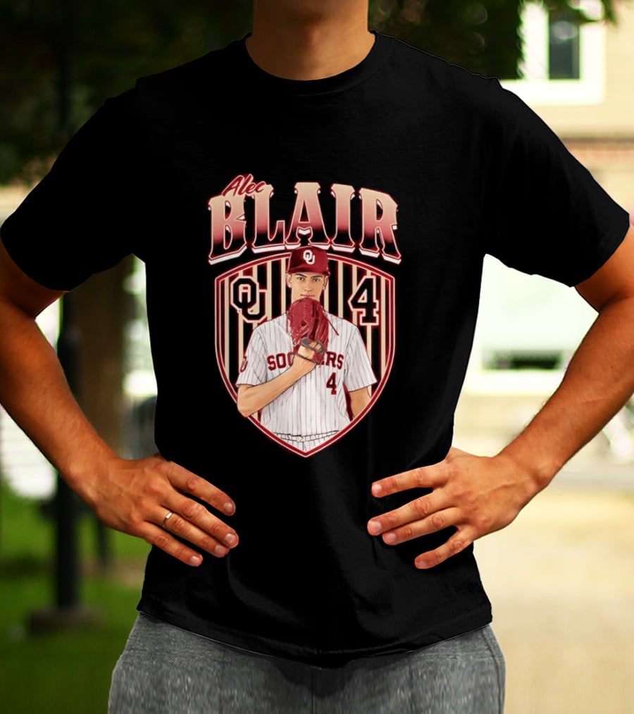 Oklahome Sooners Alec Blair Number 4 Baseball Player T-Shirt