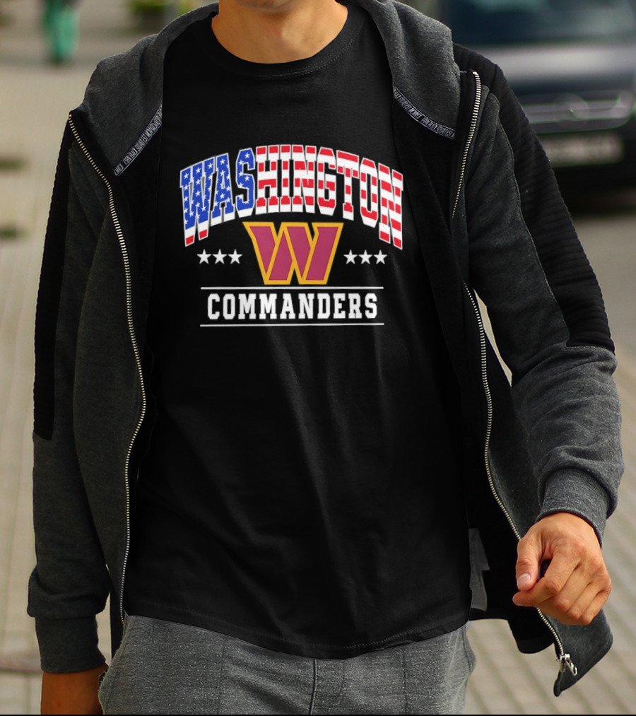 Washington Commanders 1776 2026 250 Years 4th Of July American Flag Stars T-Shirt
