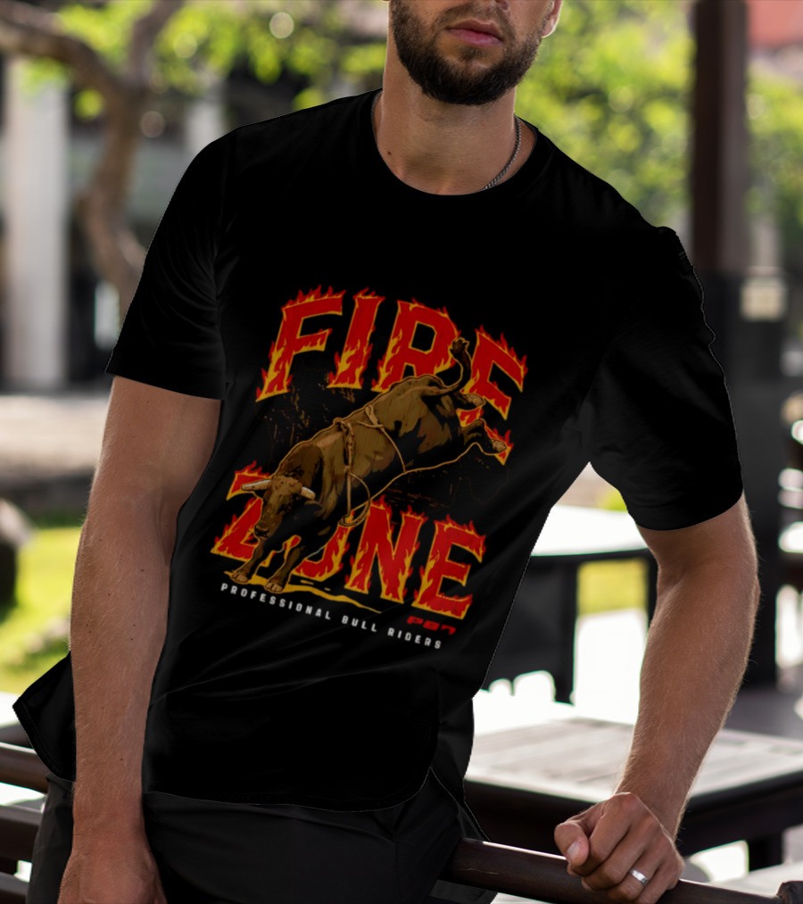 PBR Fire Zone Bucking Bull Professional Bull Riders Western T-Shirt