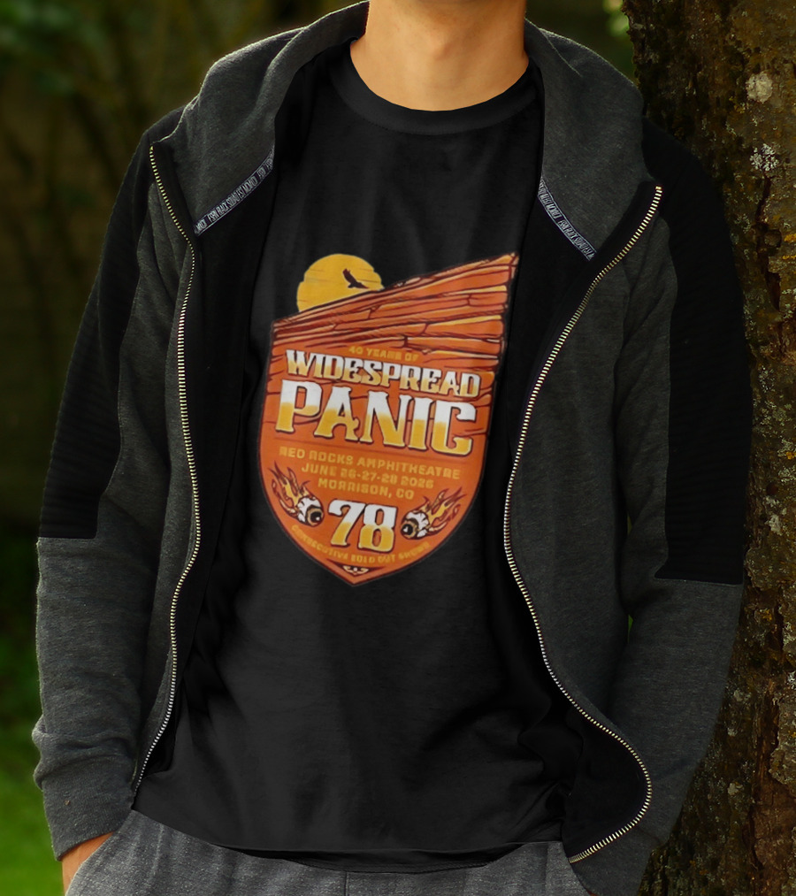 40 Years Of Widespread Panic Red Rocks Amphitheatre June 26 28 2026 Morrison Colorado 78 Consecutive Sold Out Shows T-Shirt