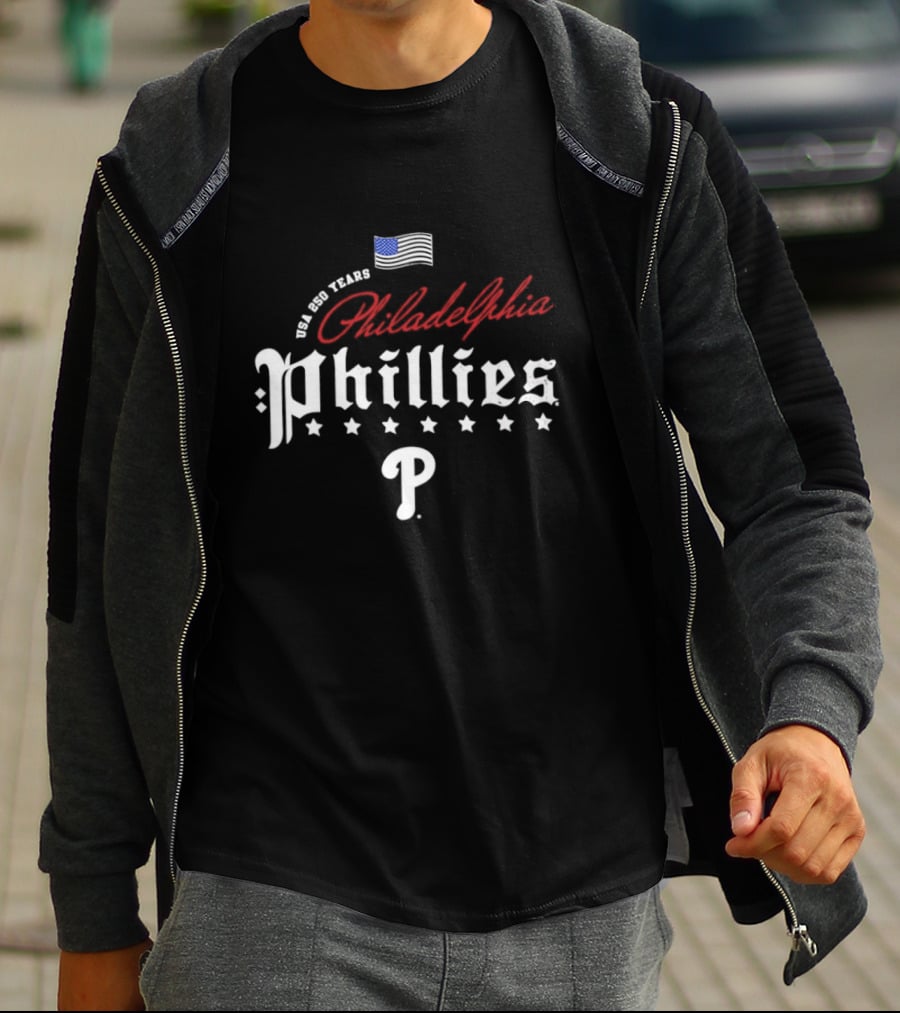 Philadelphia Phillies MLB USA 250 Years 4th Of July Celebration T-Shirt