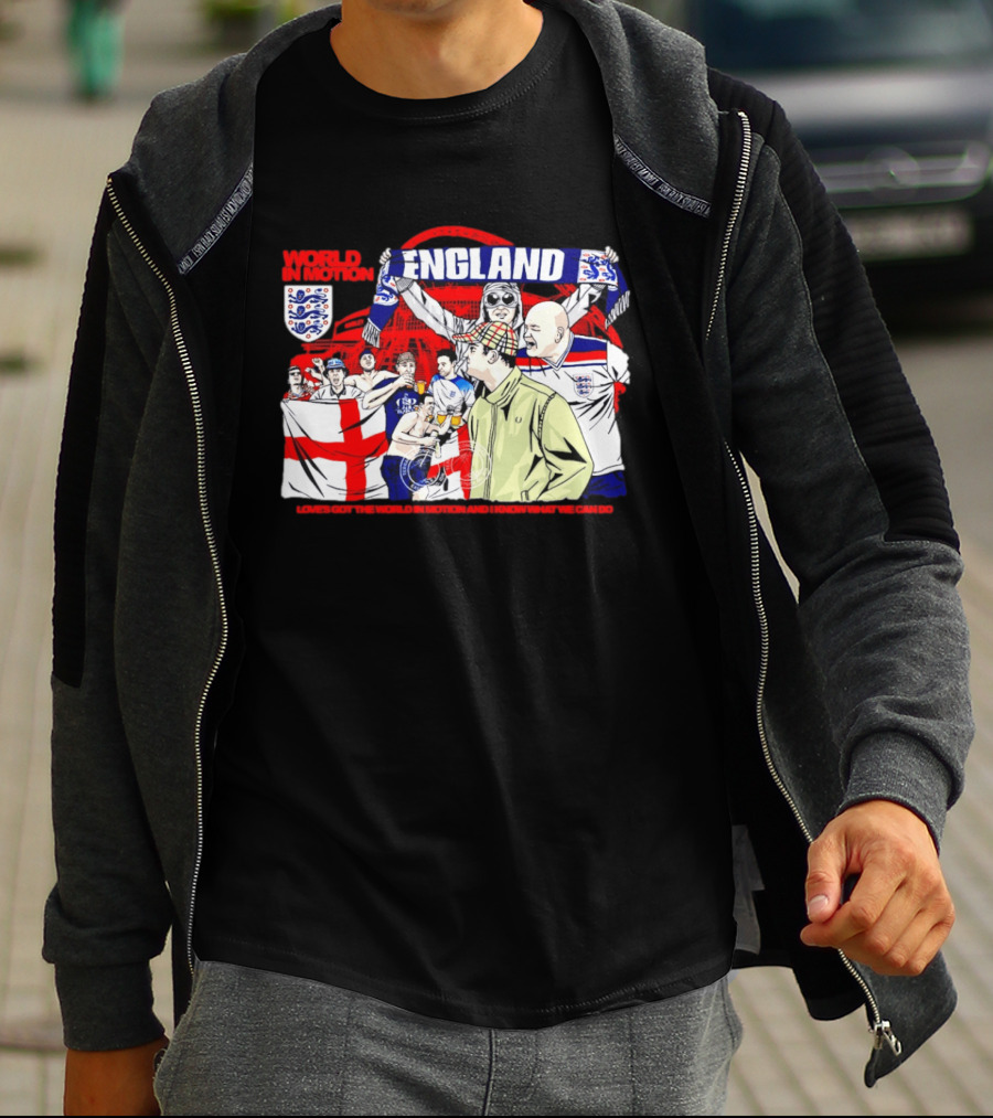 World In Motion England Football Fans Wembley Stadium England Supporters T-Shirt