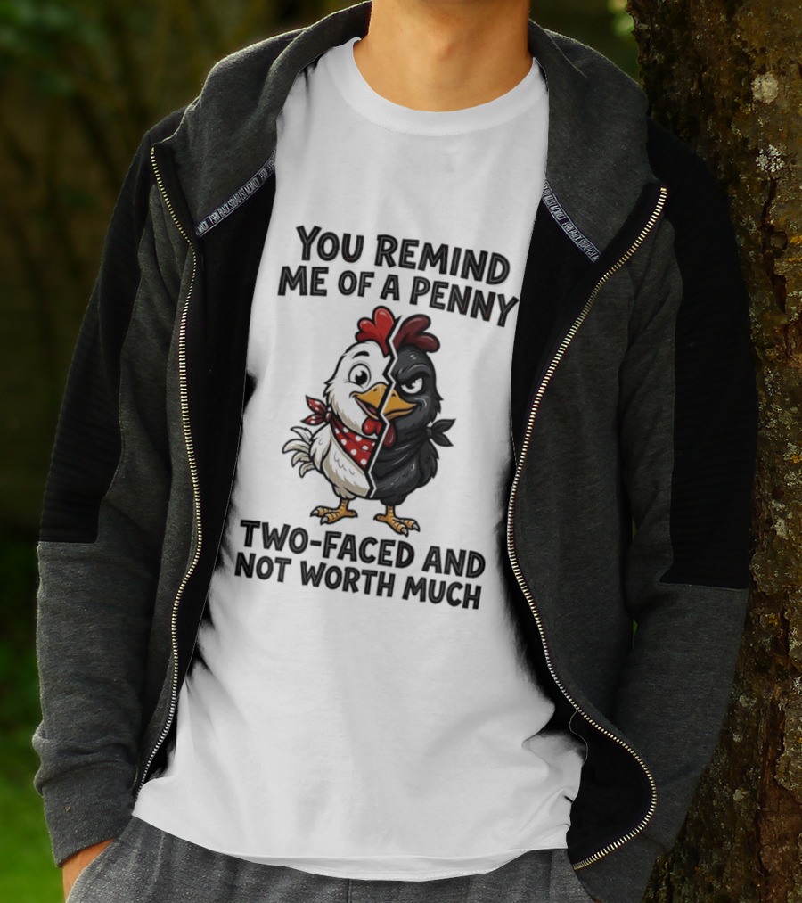 You Remind Me Of A Penny Two Faced Chicken Not Worth Much T-Shirt