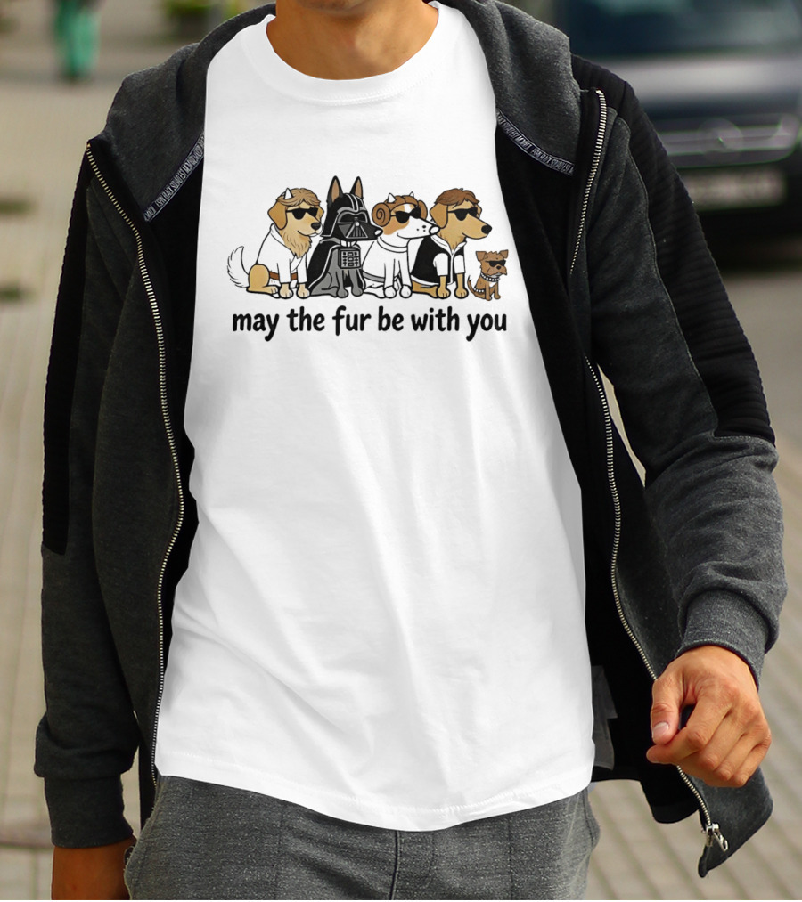 May The Fur Be With You DogGeek Star Wars Dogs T-Shirt
