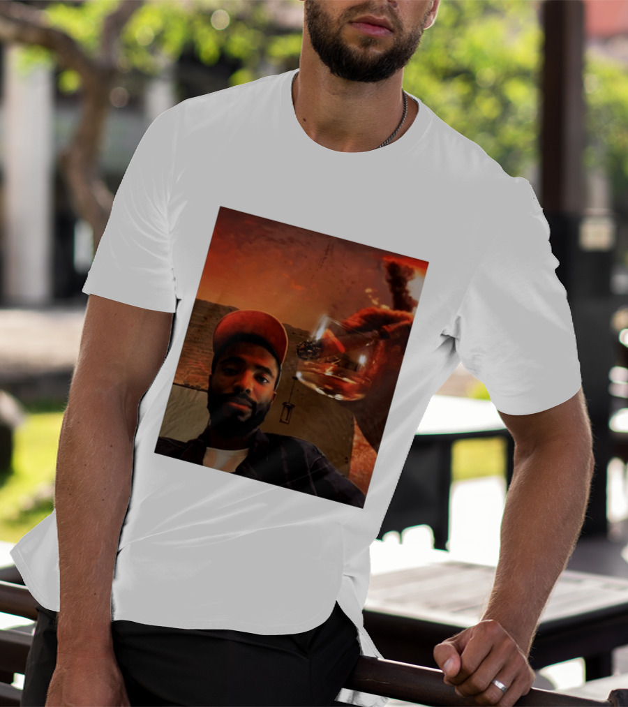 Mikal Bridges Phoenix Suns Cigar Whiskey Glass Sunset Vibes T-Shirt