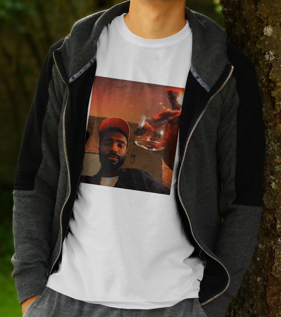 Mikal Bridges Phoenix Suns Cigar Whiskey Glass Sunset Vibes T-Shirt