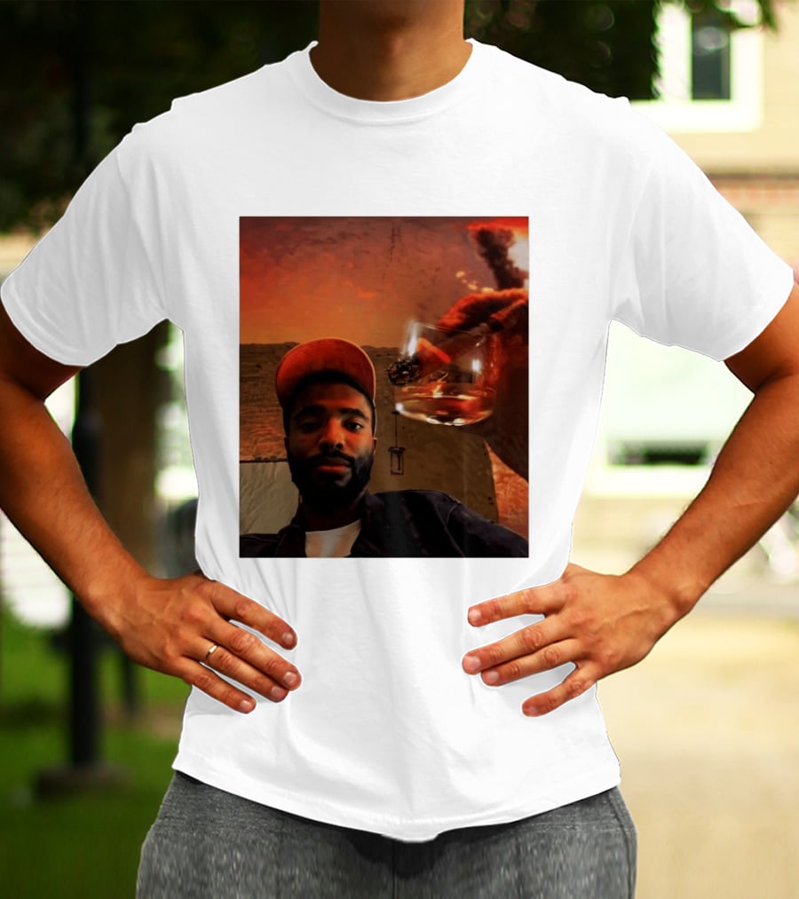 Mikal Bridges Phoenix Suns Cigar Whiskey Glass Sunset Vibes T-Shirt
