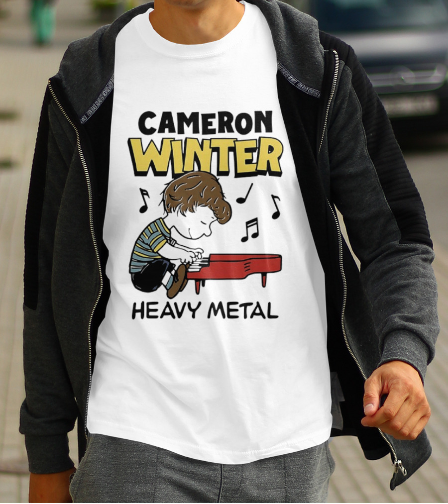 Cameron Winter Heavy Metal Schroeder Peanuts Comic Piano T-Shirt