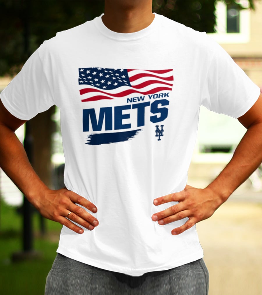 New York Mets American Flag MLB Fan T-Shirt