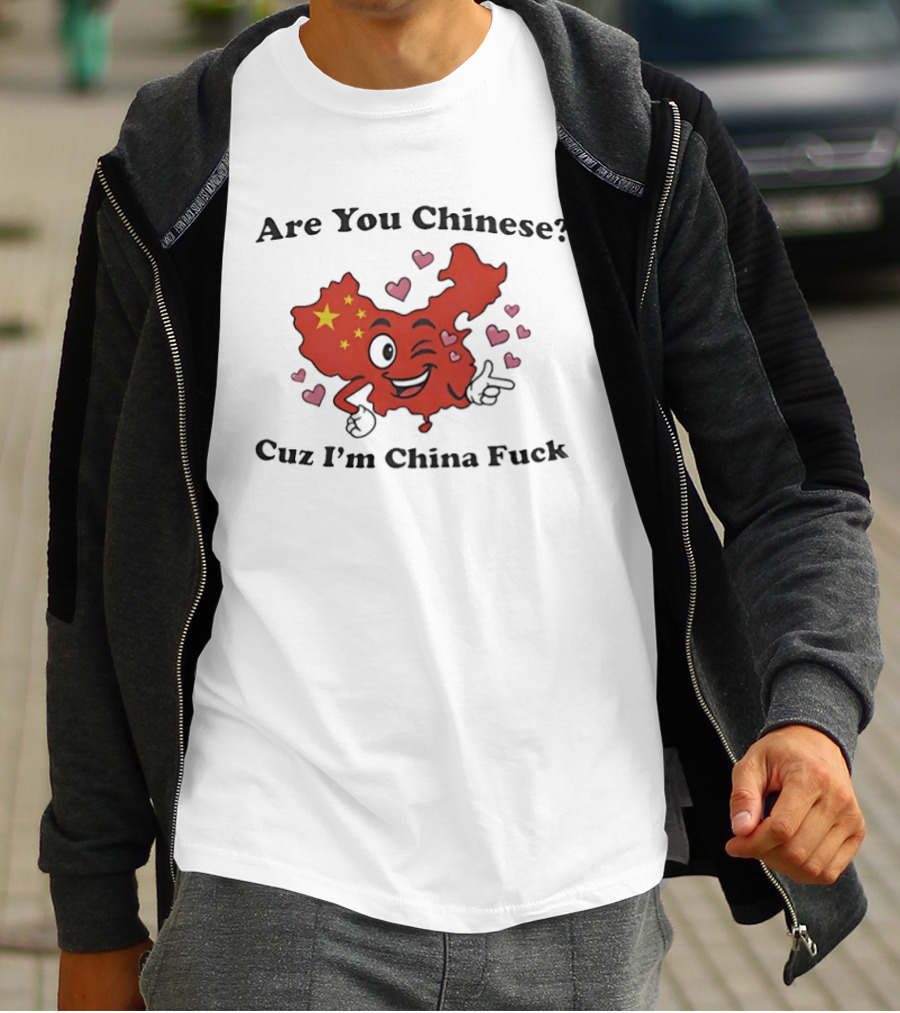 China Map Are You Chinese Cuz I'm China With Winking Face And Hearts T-Shirt