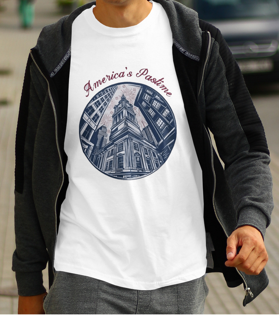 Philadelphia Independence Hall America's Pastime Baseball T-Shirt