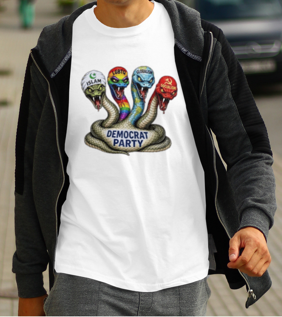 Islam LGBTQ Globalism Socialism Cobra Democrat Party T-Shirt