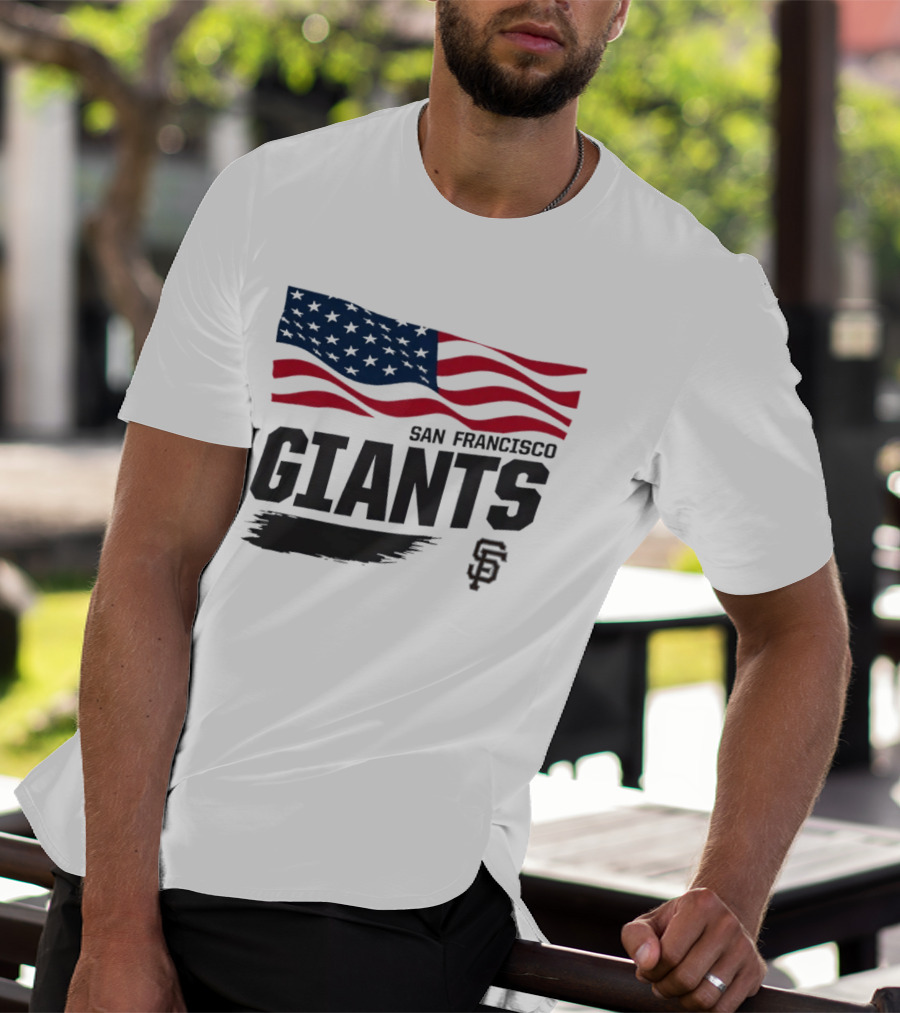 San Francisco Giants American Flag SF Baseball T-Shirt