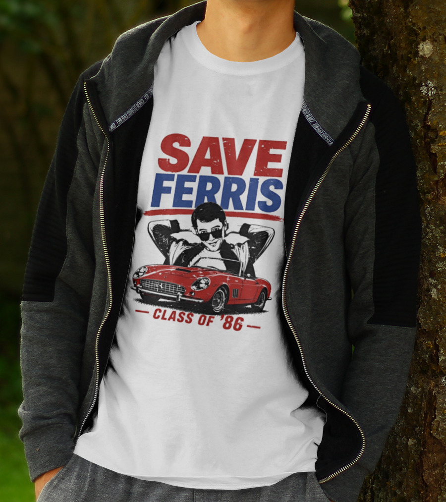 Save Ferris Class Of '86 Red Car Iconic Look T-Shirt