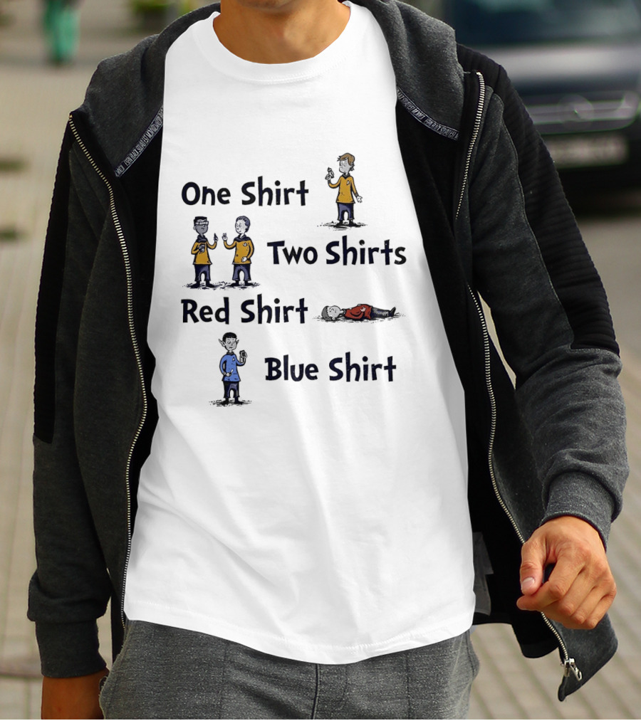 One Shirt Two Shirts Red Shirt Blue Meme T-Shirt