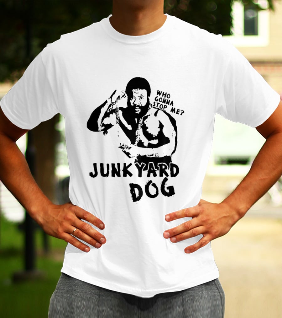 Junkyard Dog Flexing Who Gonna Stop Me Wrestling T-Shirt