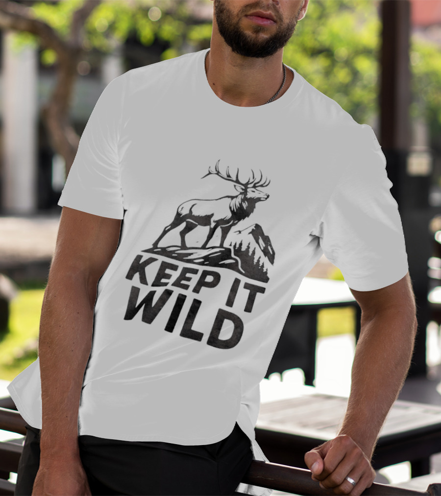 Keep It Wild Elk Mountain Forest Wildlife Conservation T-Shirt
