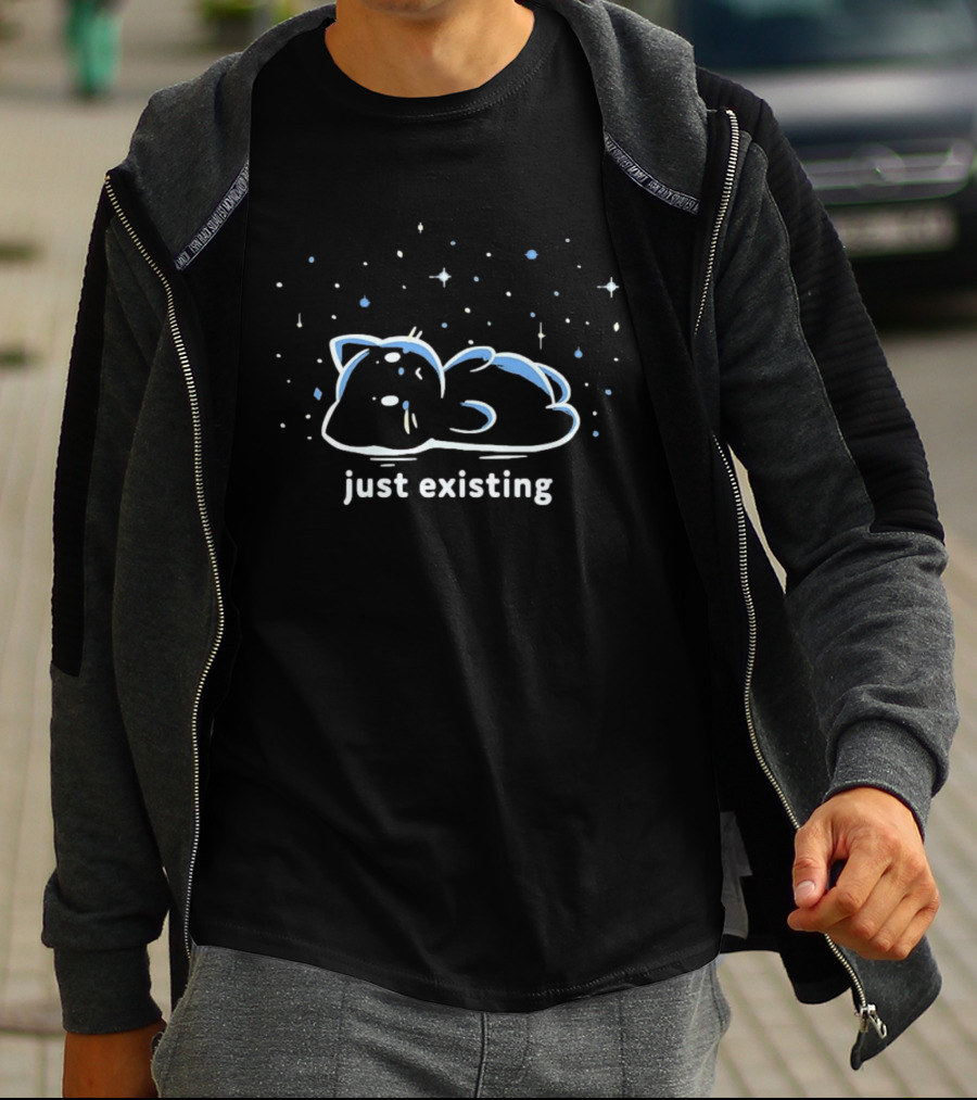 A Cat Just Existing Under The Stars T-Shirt